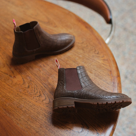 645 Chinchilla Boot Brown Croc