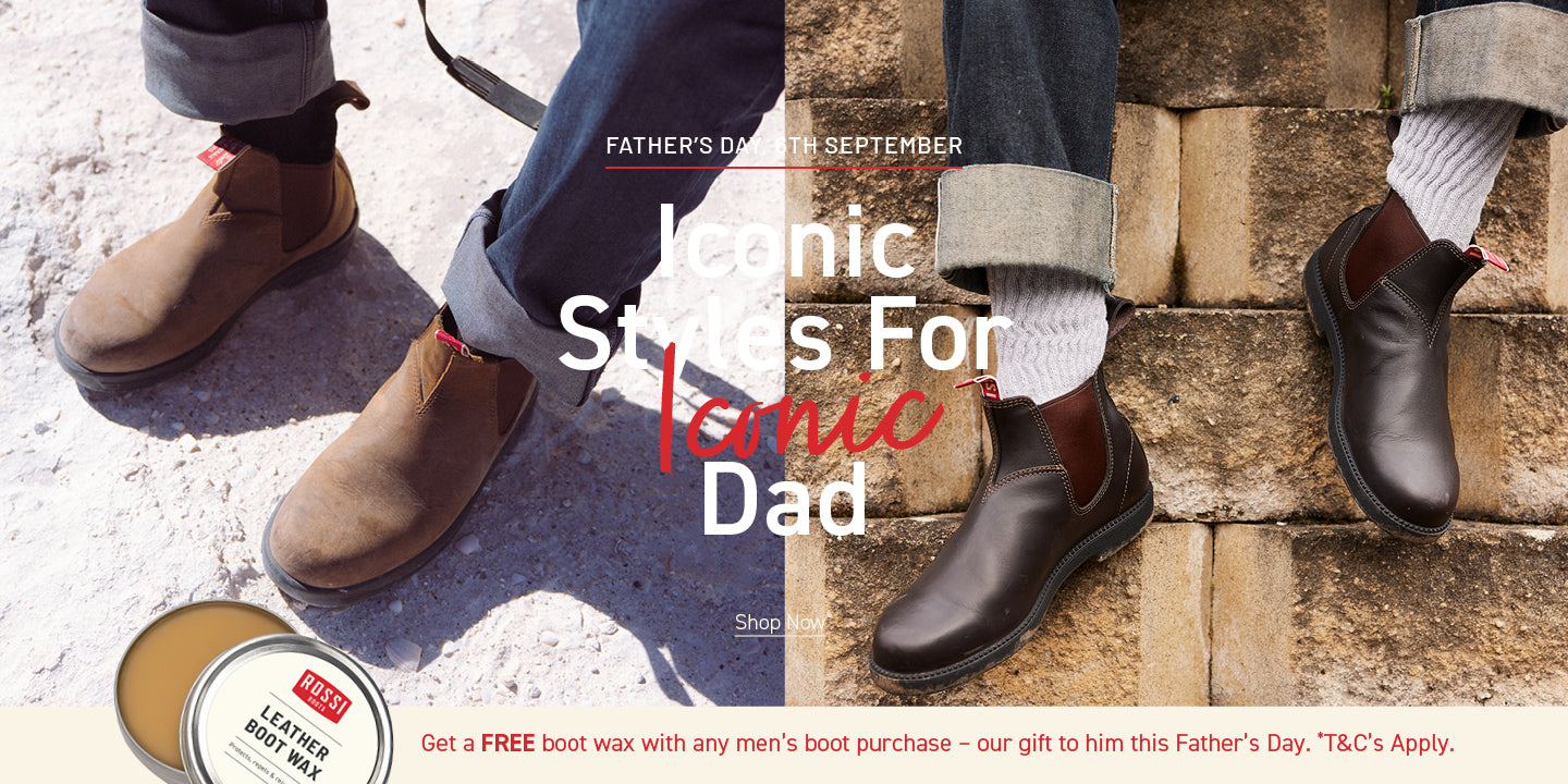 Father's Day style callout, shop Rossi Boot's bestselling styles, made for dad and all his hobbies. 
