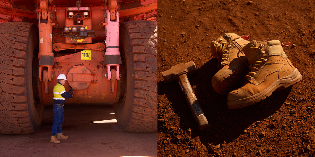 Rossi IronLite boots being worn on the job at Mines in Australia